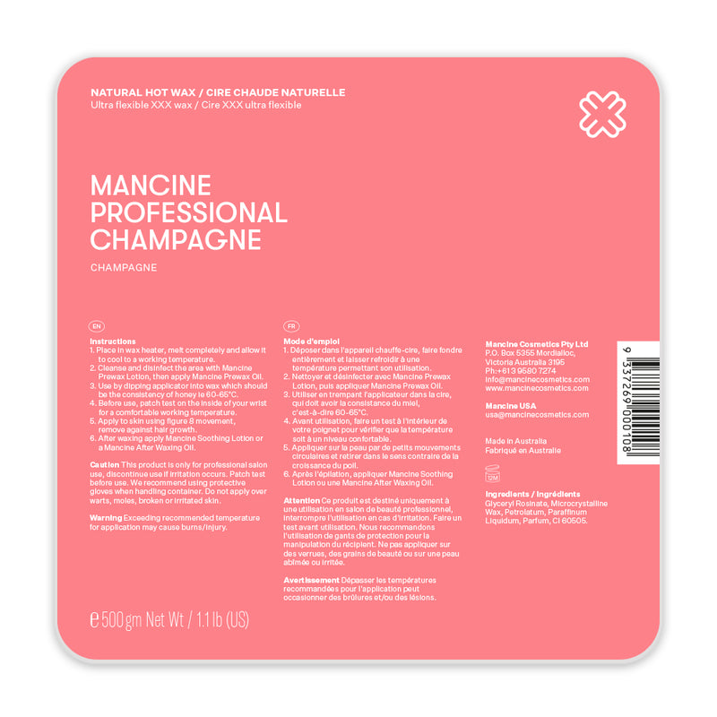 Mancine Hard Wax: Champagne (1.1lbs) *
