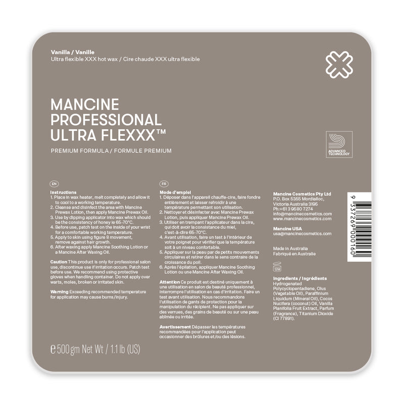 Mancine Hard Wax: Ultra Flexxx' Vanilla (1.1lbs) *