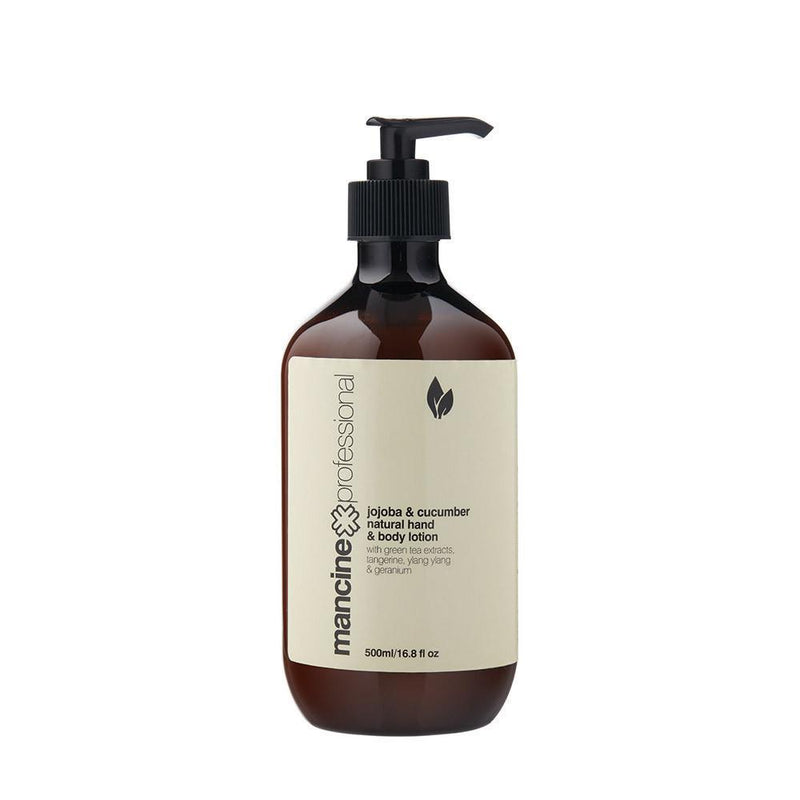 Mancine Natural Hand & Body Lotion: Jojoba & Cucumber